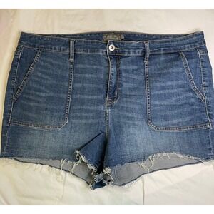 Torrid Denim Shorts Frayed Hem Plus Size Blue Jean Shorts Size 20